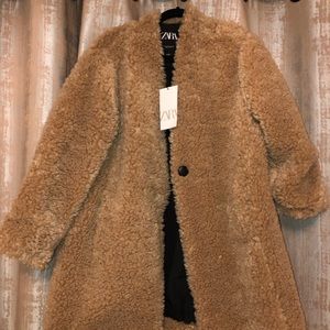 Brand NEW Zara Teddy Fur Coat